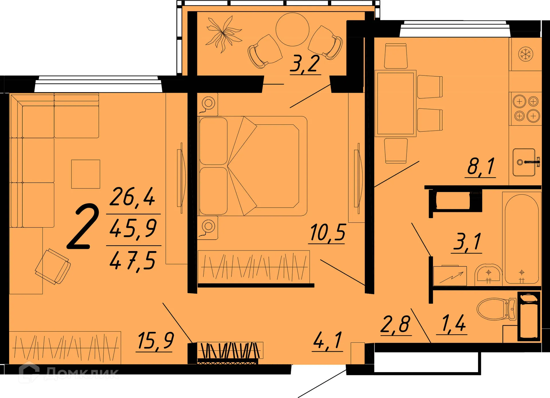 Фото квартиры в ЖК Ласточкино