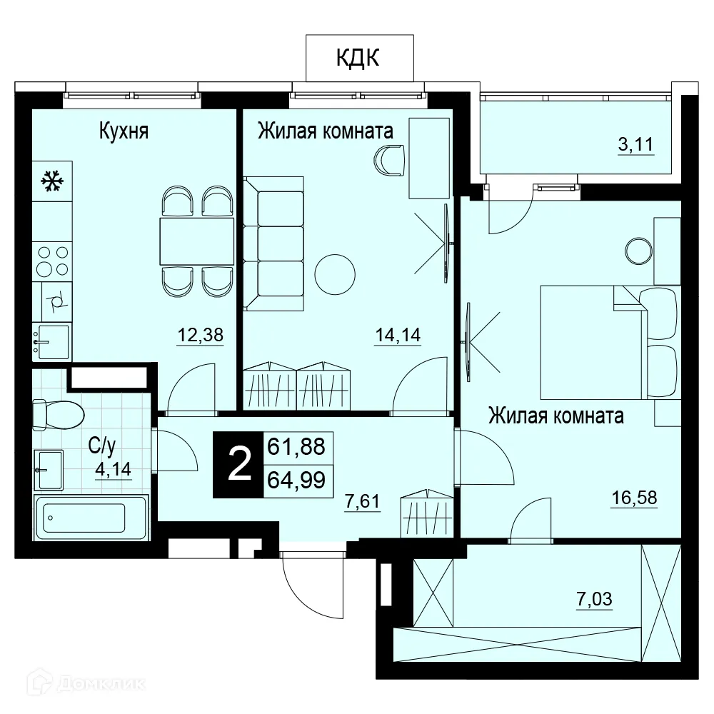 Фото квартиры в ЖК Макрорайон АМГРАД