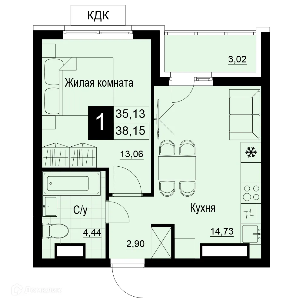 Фото квартиры в ЖК Макрорайон АМГРАД
