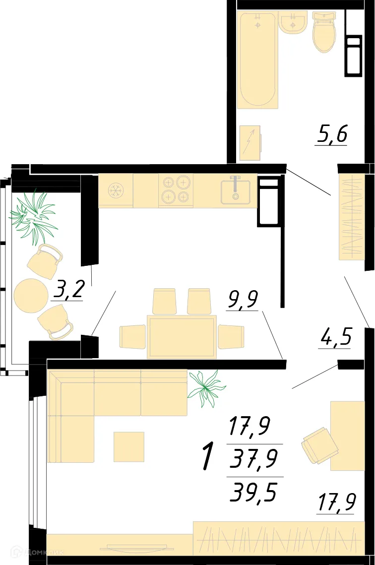 Фото квартиры в ЖК Ласточкино
