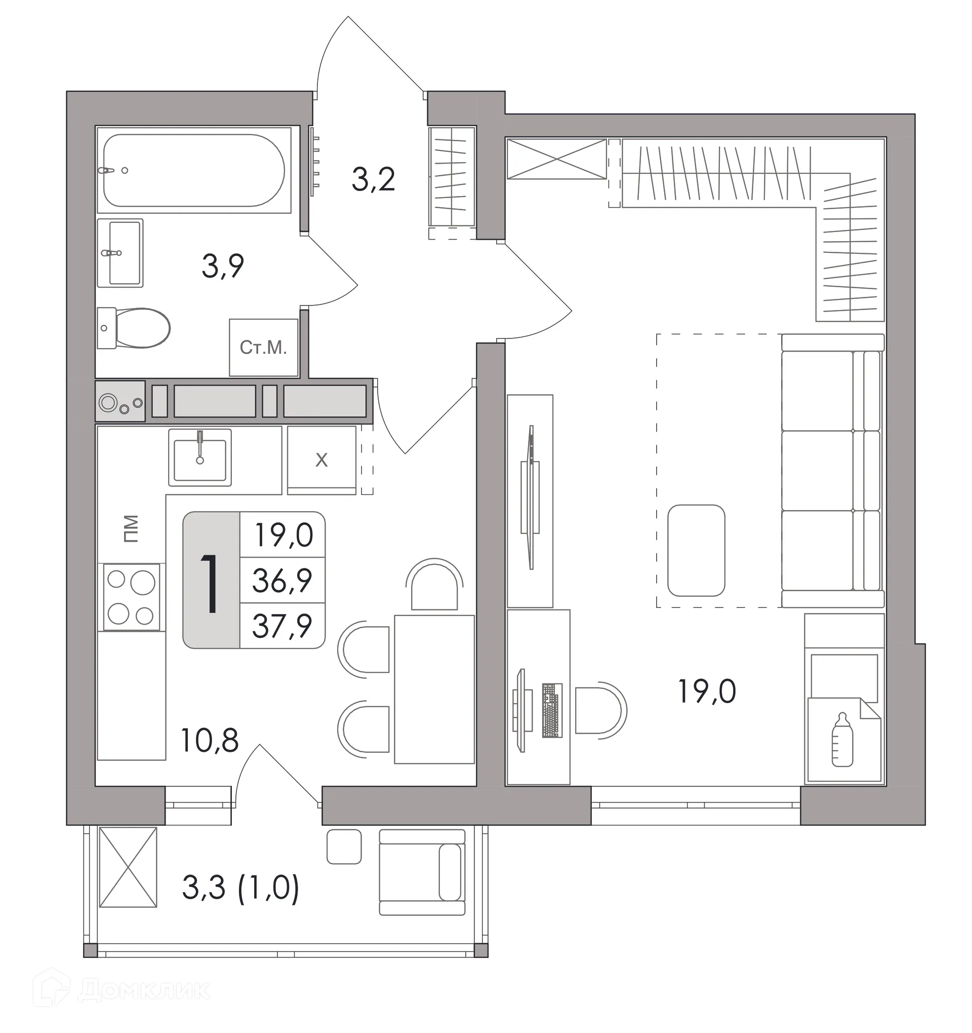 Фото квартиры в ЖК Жилой квартал "ОЗЕРКИ"