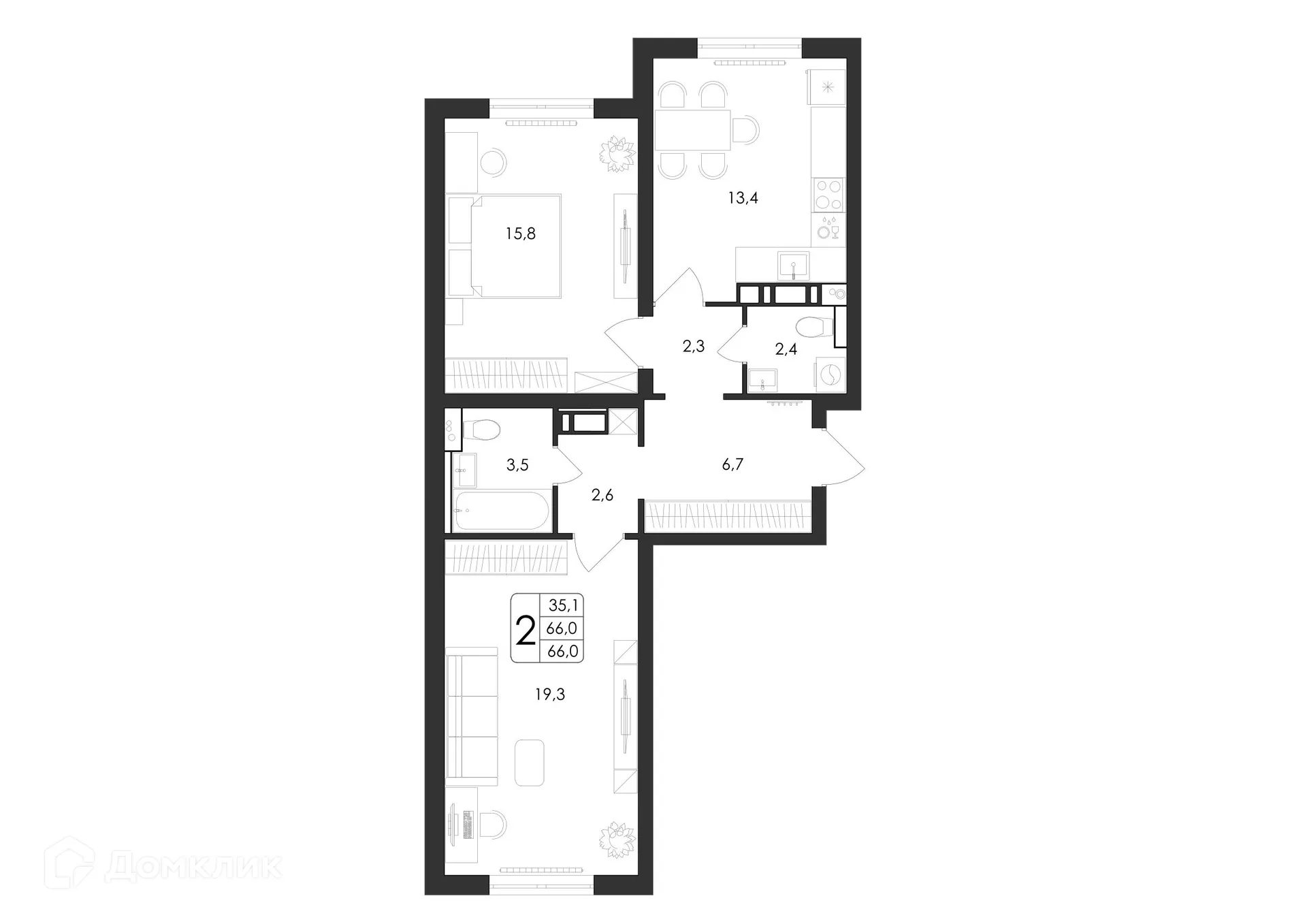 Фото квартиры в ЖК Яблоневые сады