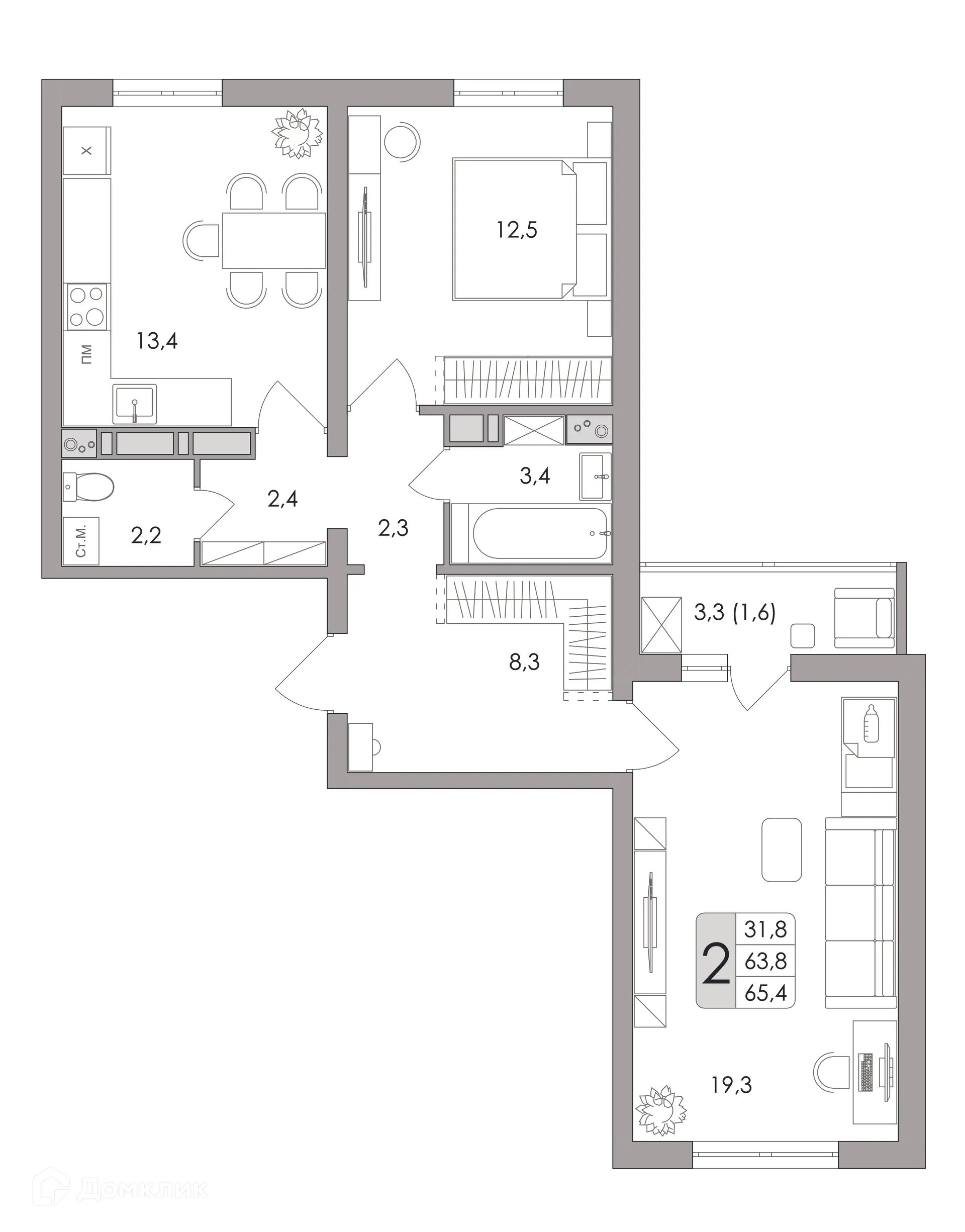 Фото квартиры в ЖК Жилой квартал "ОЗЕРКИ"