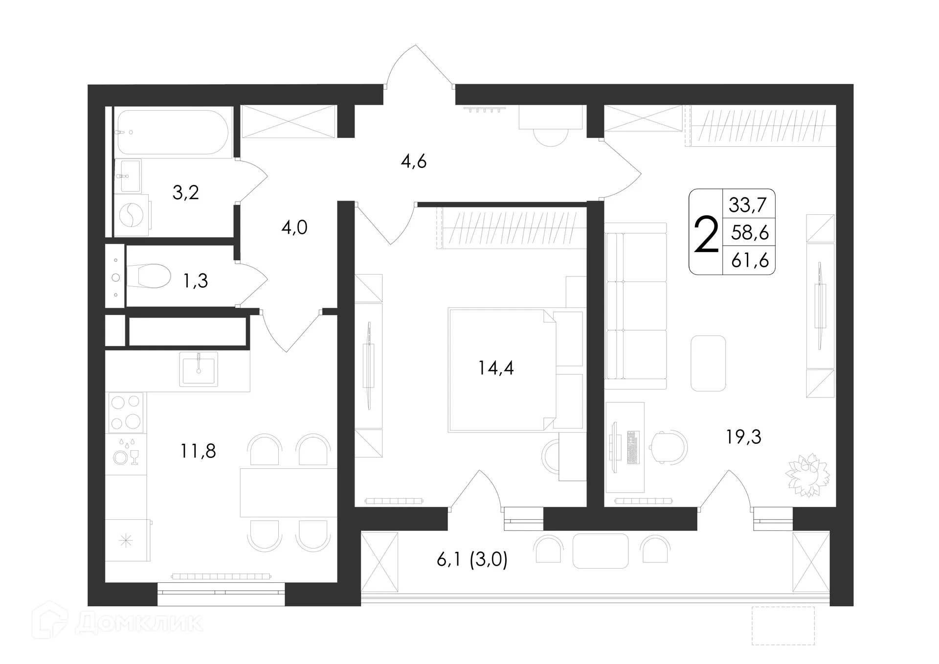 Фото квартиры в ЖК Яблоневые сады