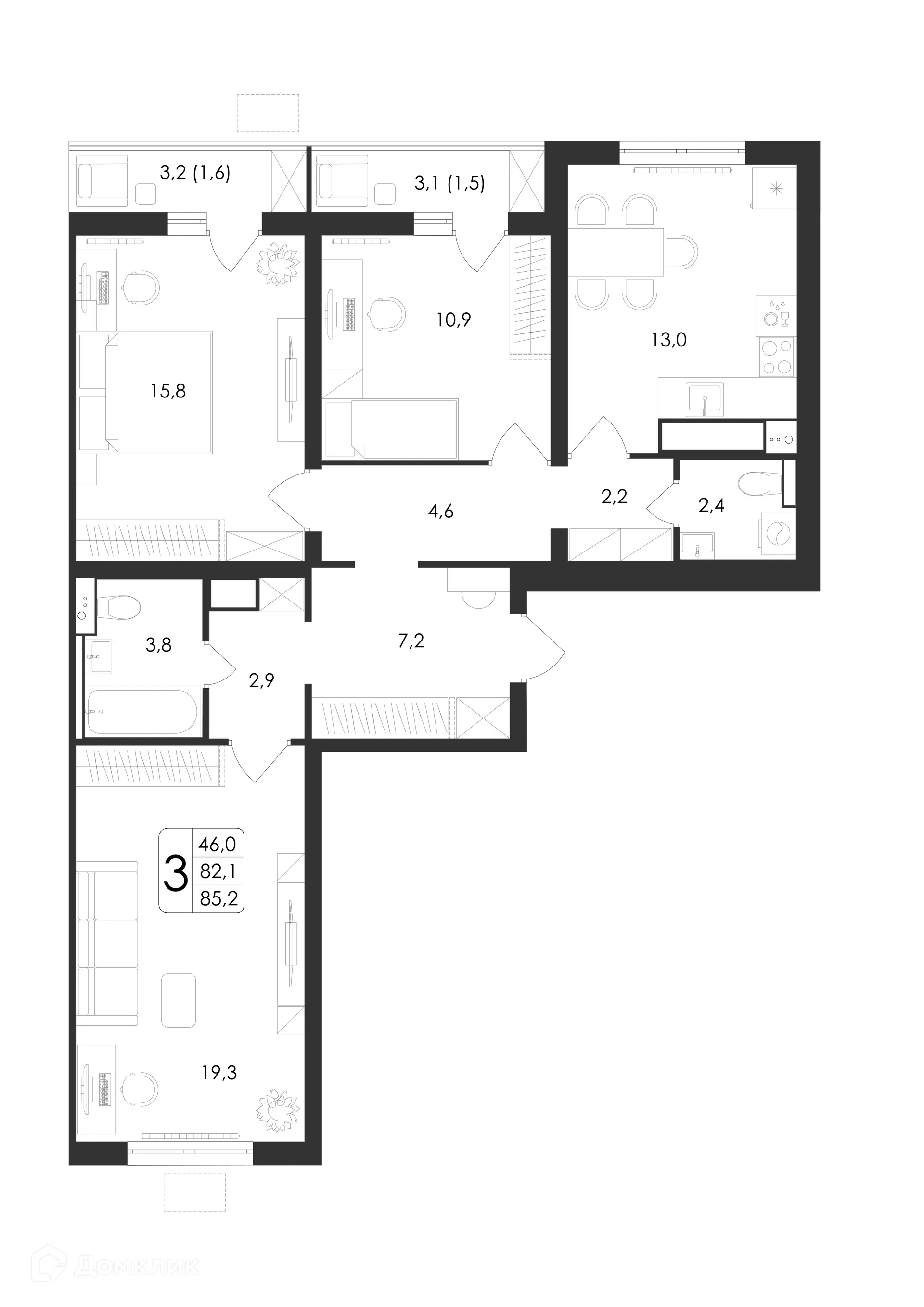 Фото квартиры в ЖК Яблоневые сады