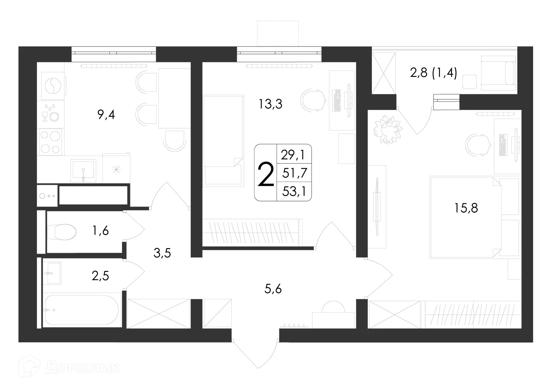 Фото квартиры в ЖК Яблоневые сады
