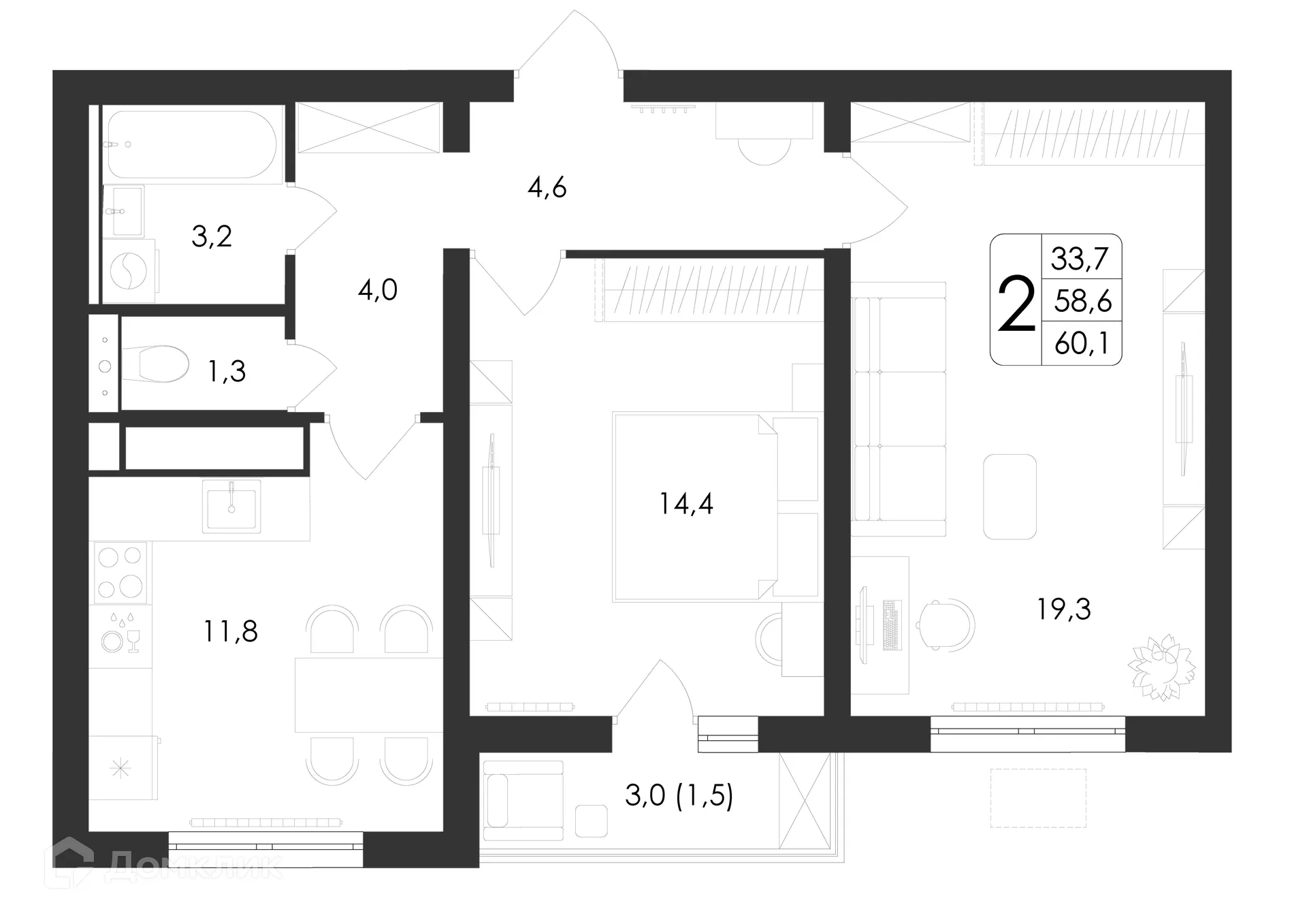 Фото квартиры в ЖК Яблоневые сады
