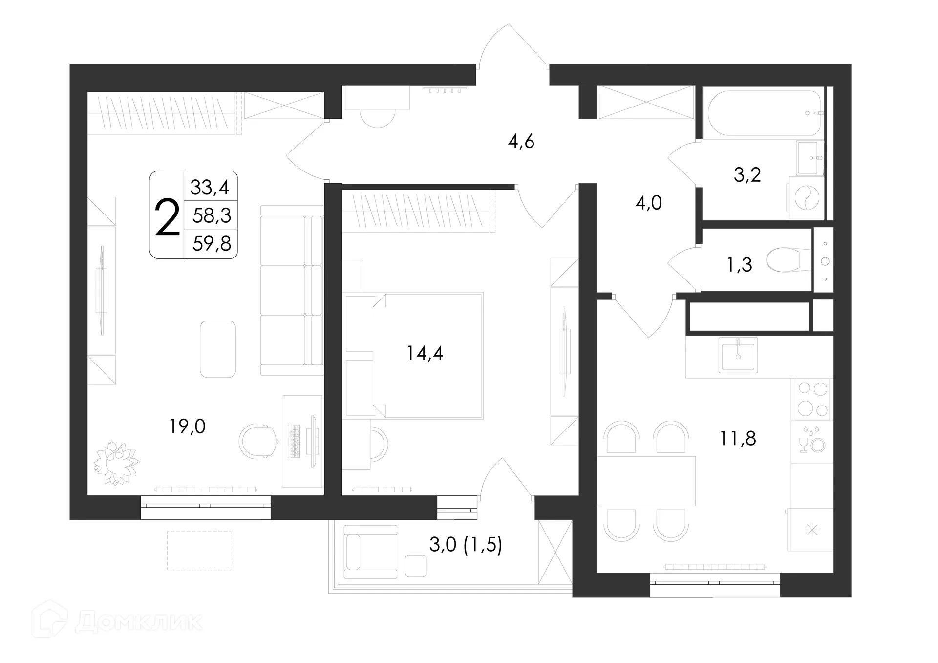 Фото квартиры в ЖК Яблоневые сады