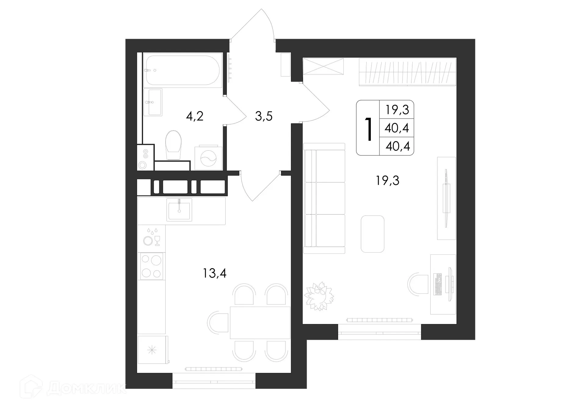 Фото квартиры в ЖК Яблоневые сады
