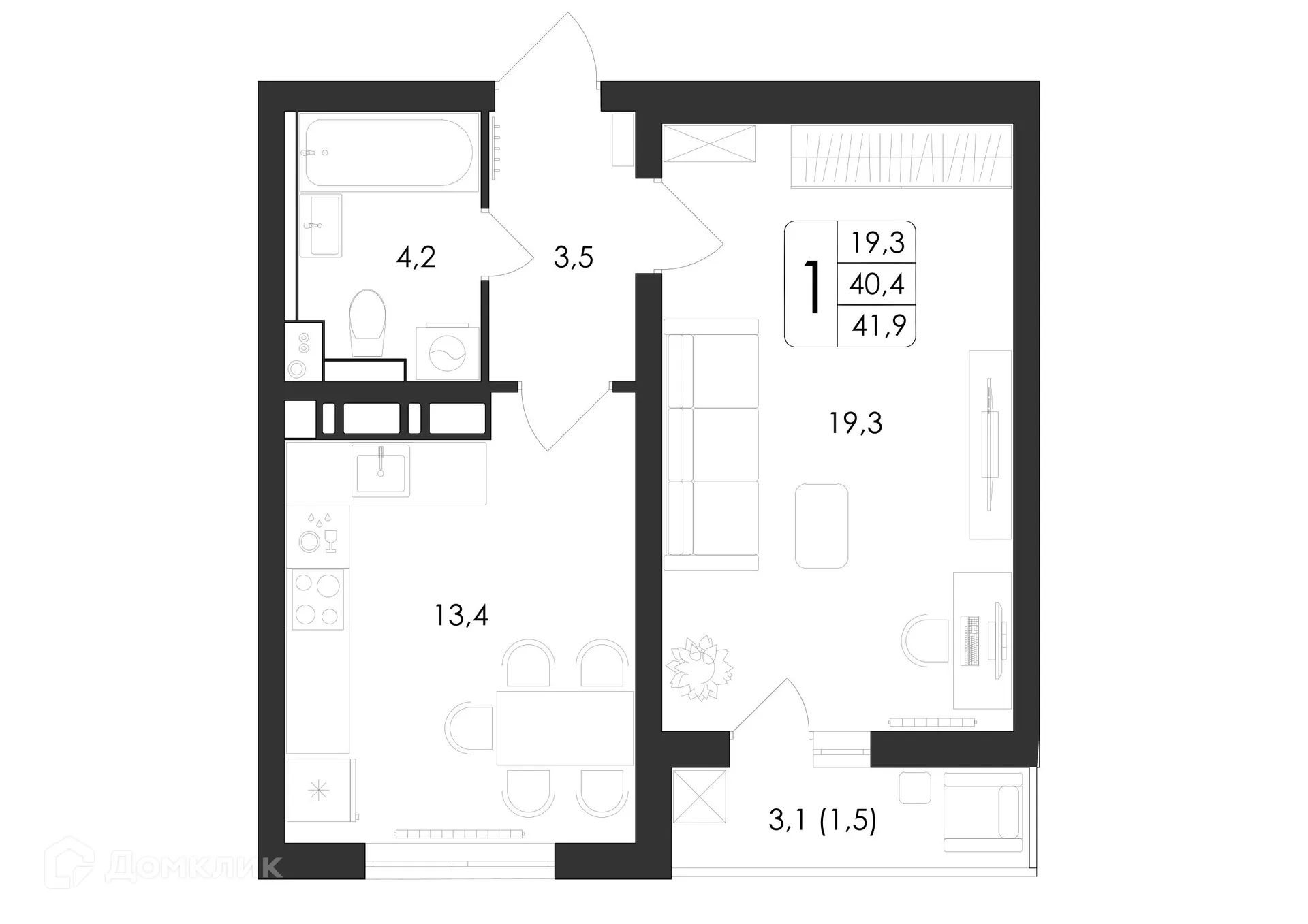 Фото квартиры в ЖК Яблоневые сады