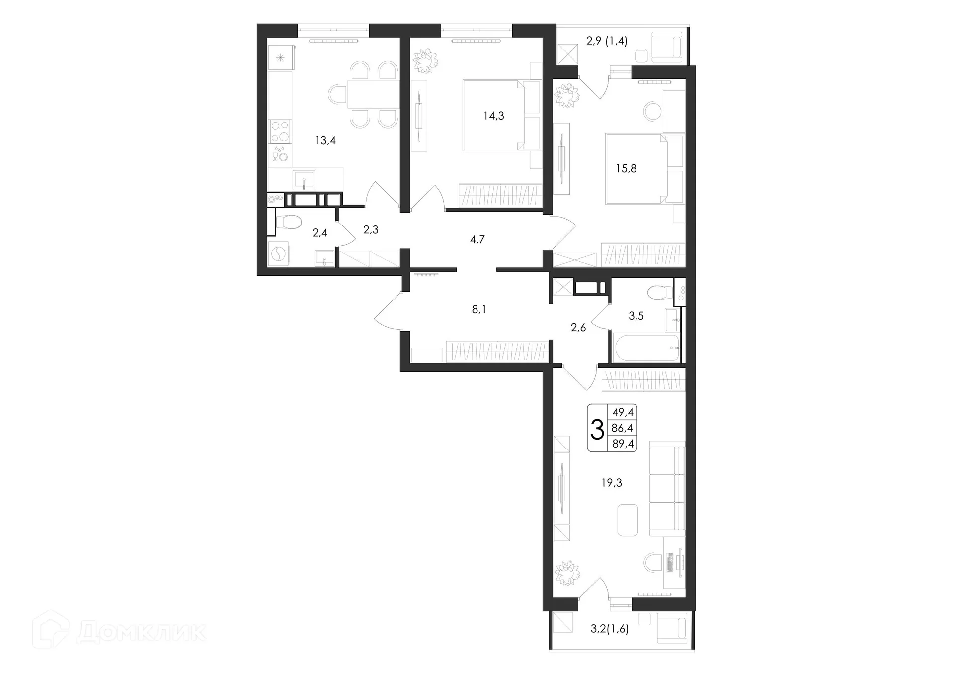 Фото квартиры в ЖК Яблоневые сады