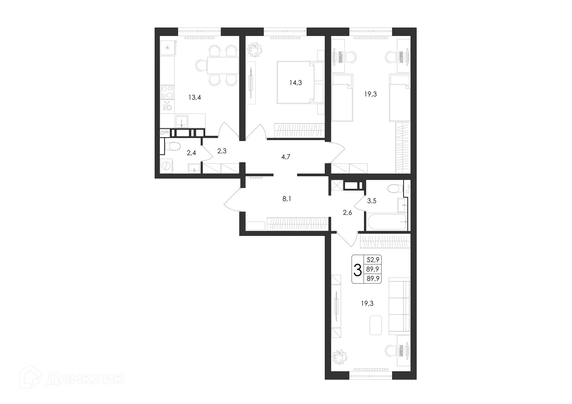 Фото квартиры в ЖК Яблоневые сады