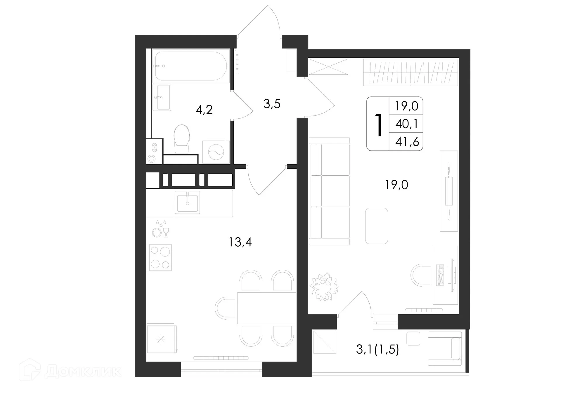 Фото квартиры в ЖК Яблоневые сады