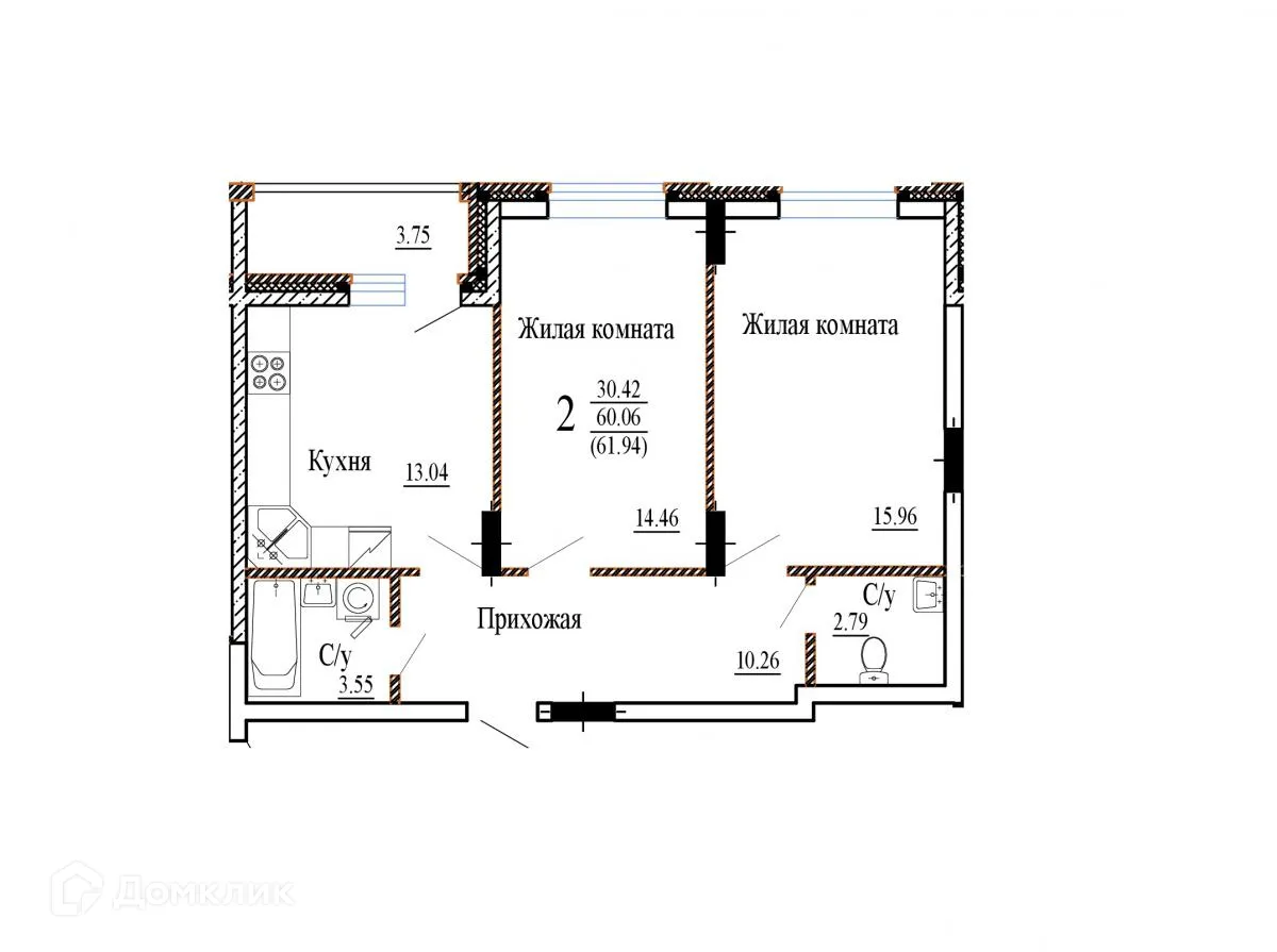 Фото квартиры в ЖК НОВЫЙ СОЛНЕЧНЫЙ
