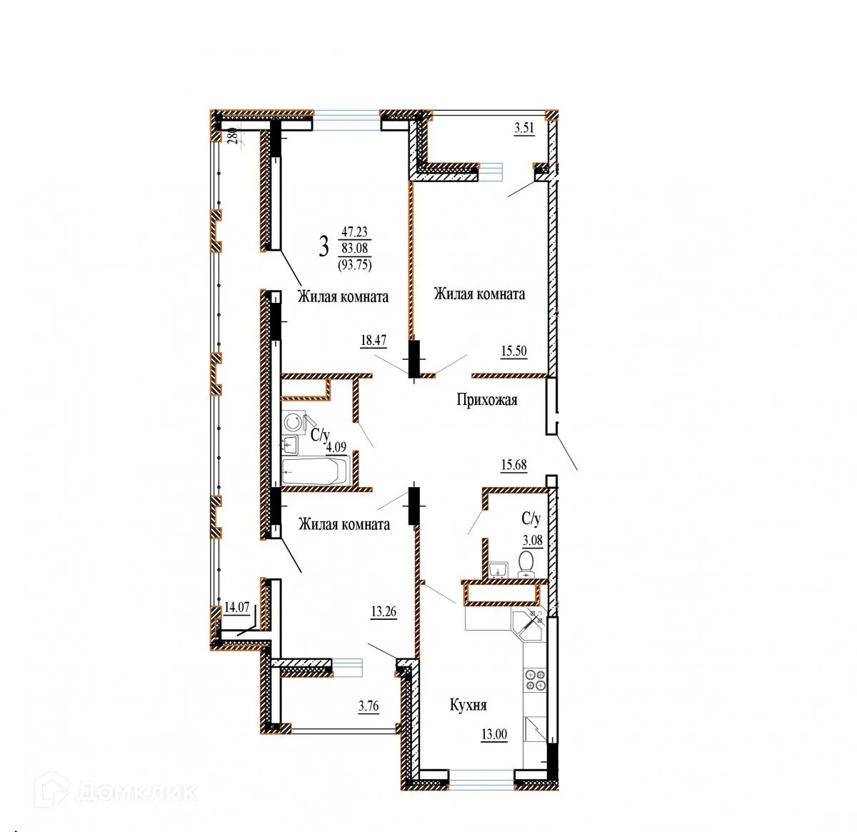 Фото квартиры в ЖК НОВЫЙ СОЛНЕЧНЫЙ
