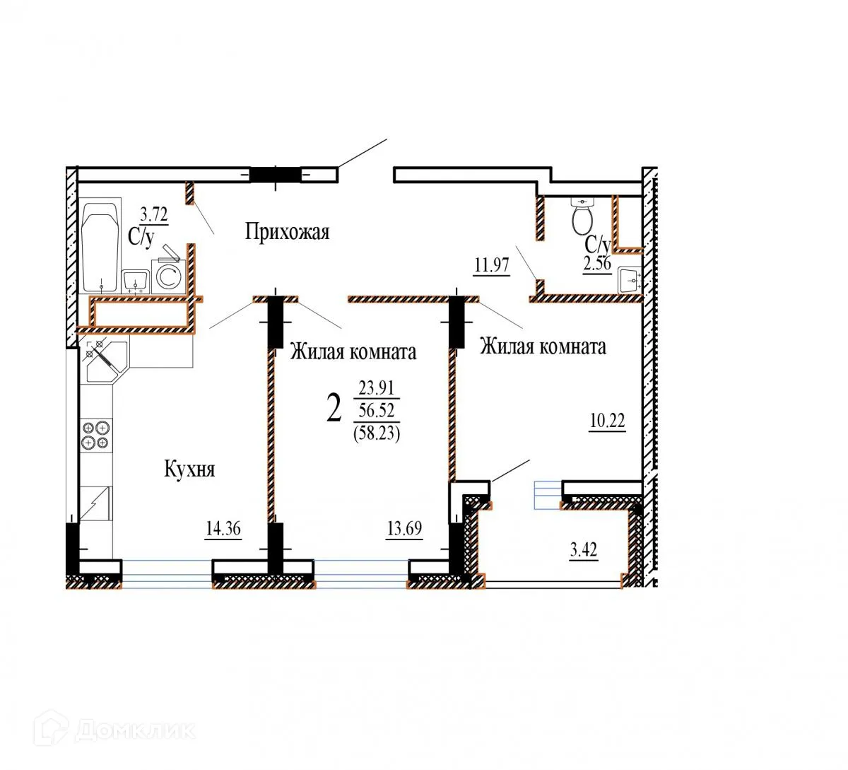 Фото квартиры в ЖК НОВЫЙ СОЛНЕЧНЫЙ