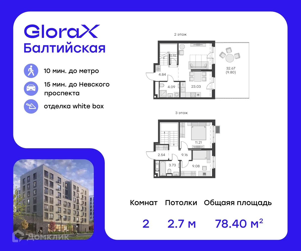 Фото квартиры в ЖК GloraX Балтийская (Глоракс Балтийская)