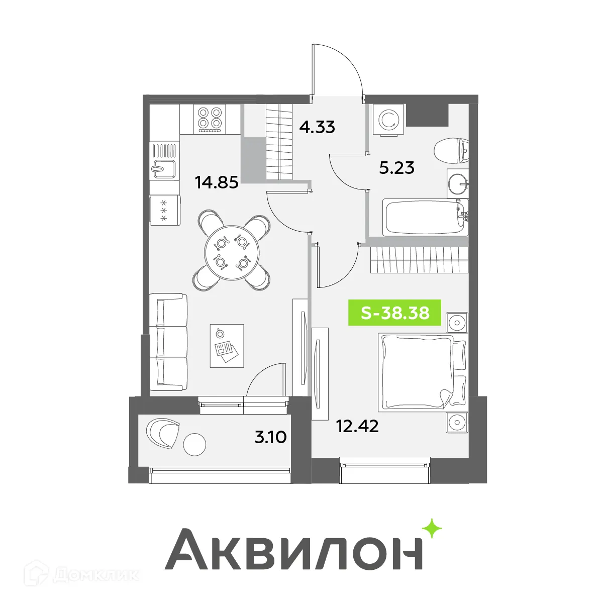 Фото квартиры в ЖК Аквилон Leaves (Аквилон Ливз)