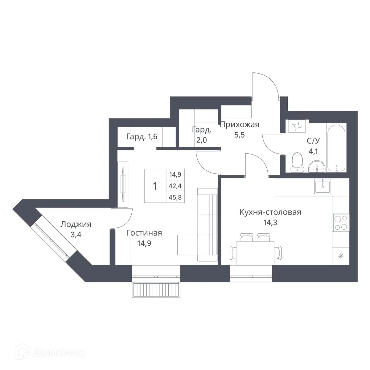 Фото квартиры в ЖК Основатели
