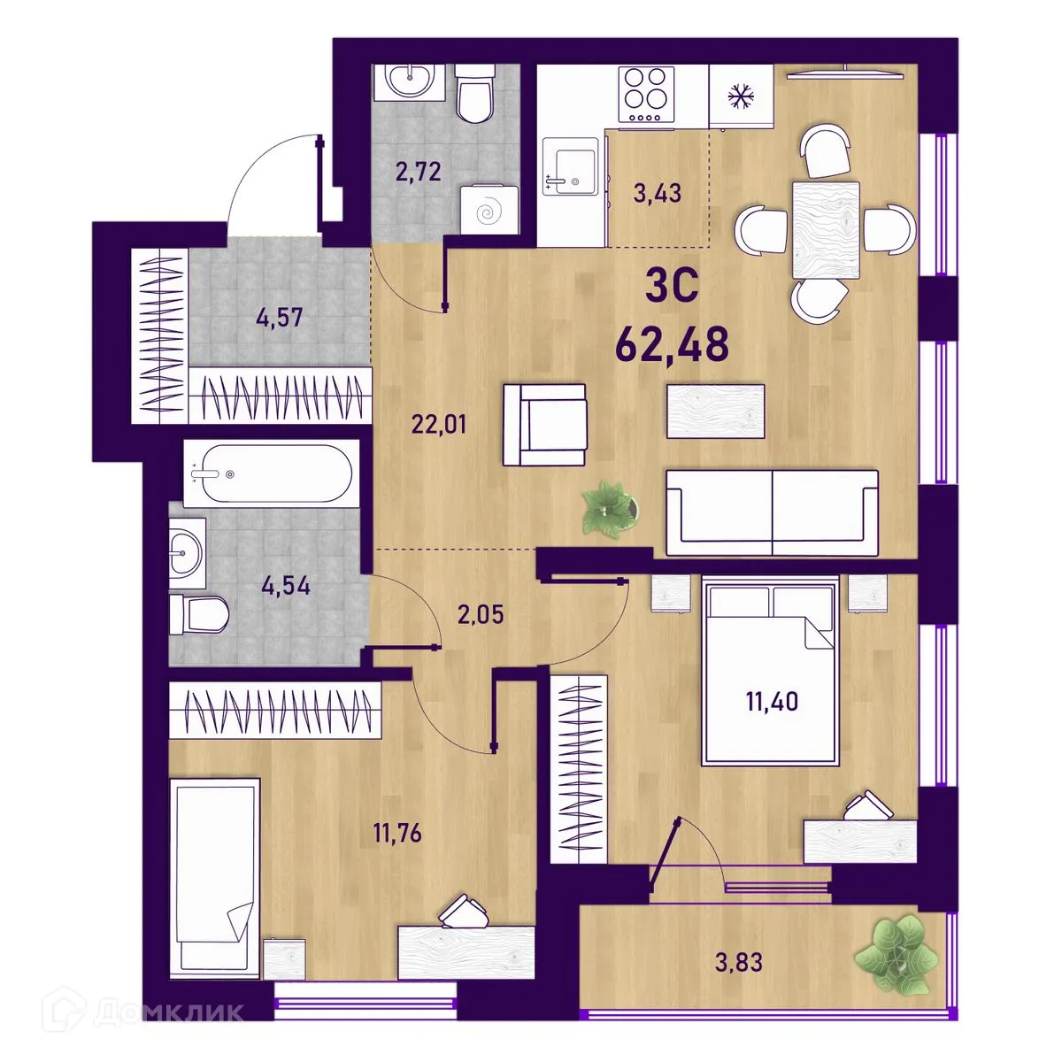 Фото квартиры в ЖК Оптимисты