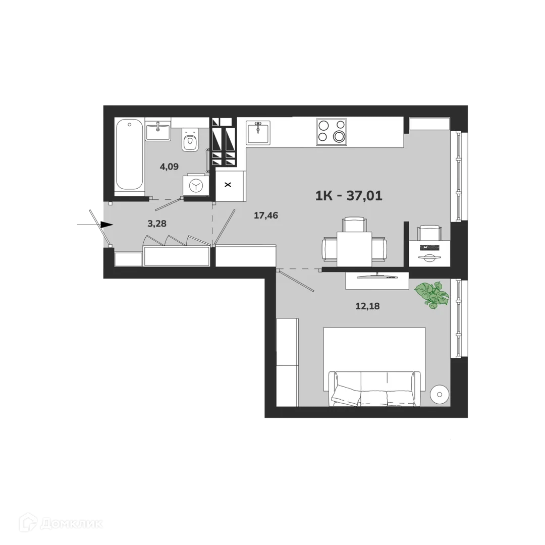 Фото квартиры в ЖК Ньютон