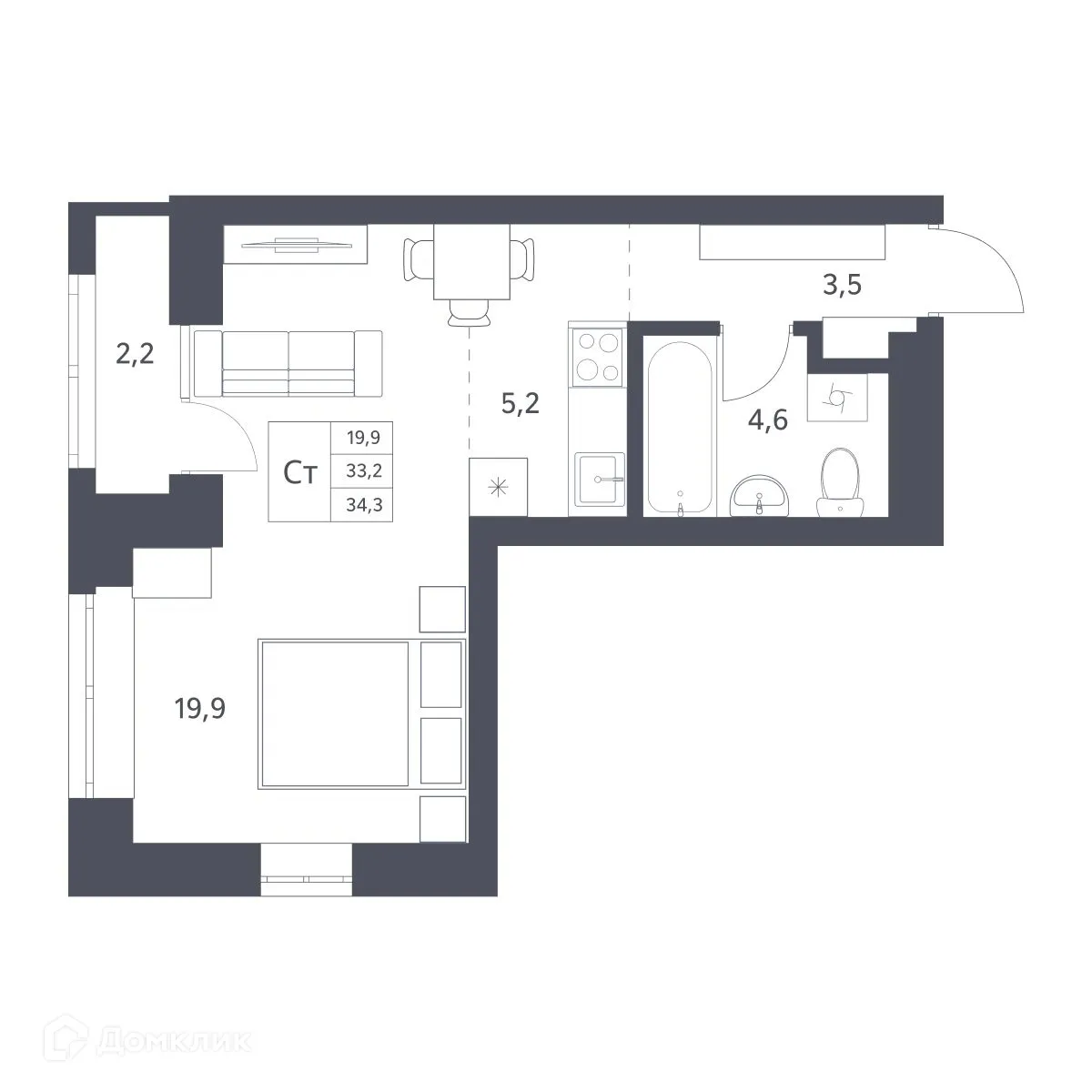 Фото квартиры в ЖК Новаторы