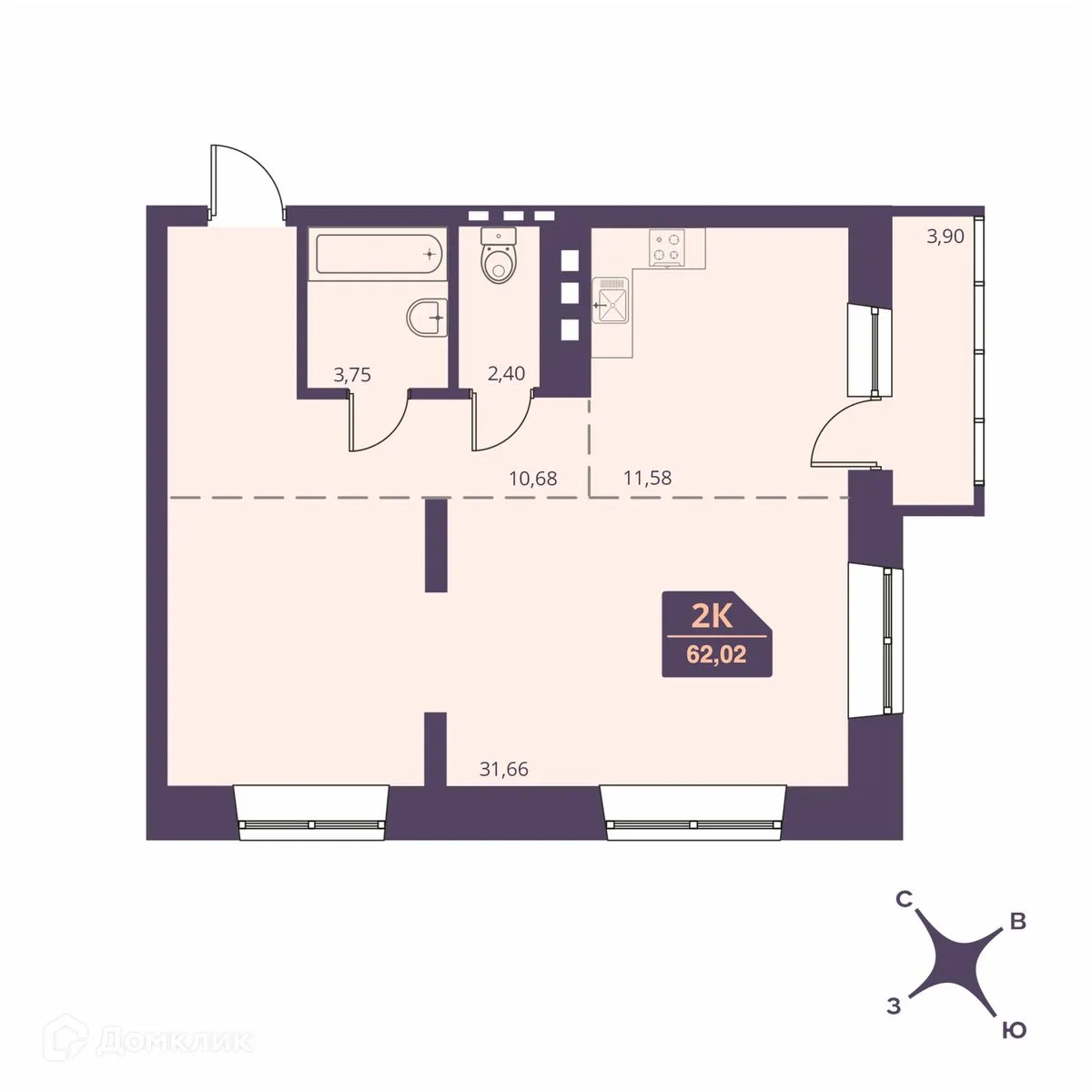 Фото квартиры в ЖК СЕМЕЙНЫЙ ДОМ FOR STARS (ФО СТАРС)