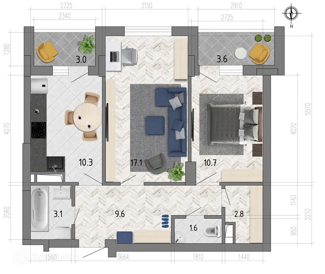 Фото квартиры в ЖК "Боровое"