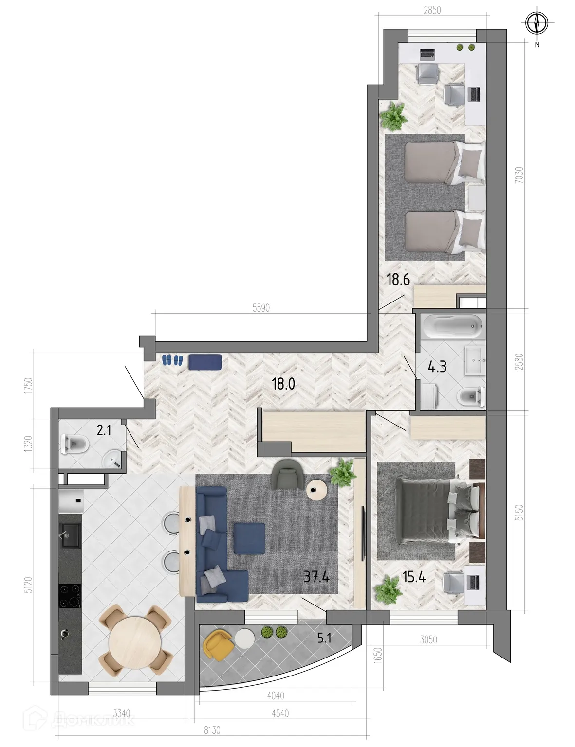 Фото квартиры в ЖК "Боровое"