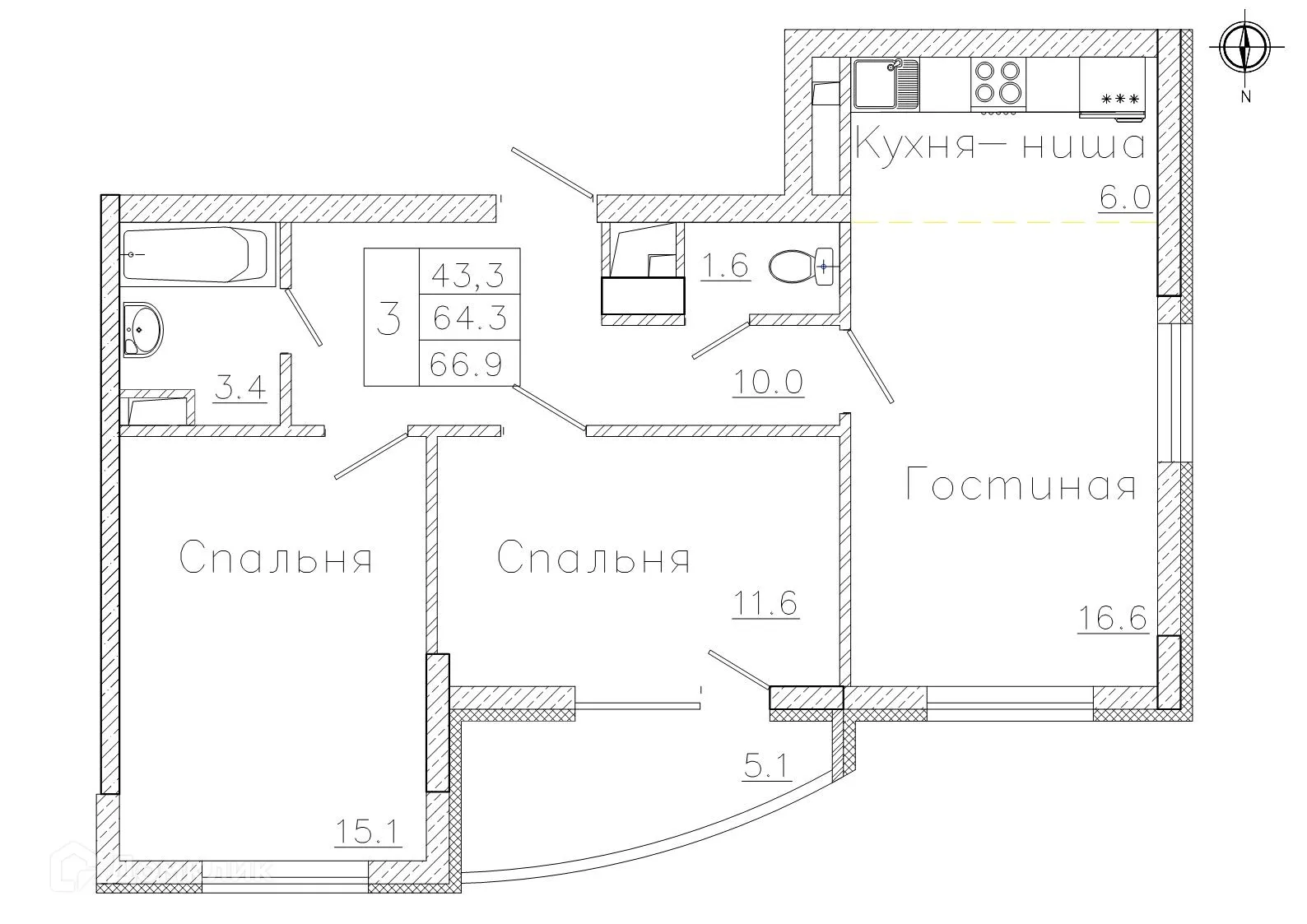 Фото квартиры в ЖК "Боровое"