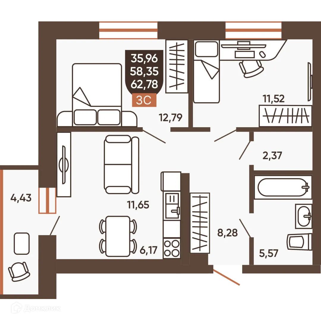 Фото квартиры в ЖК ЕРМАК