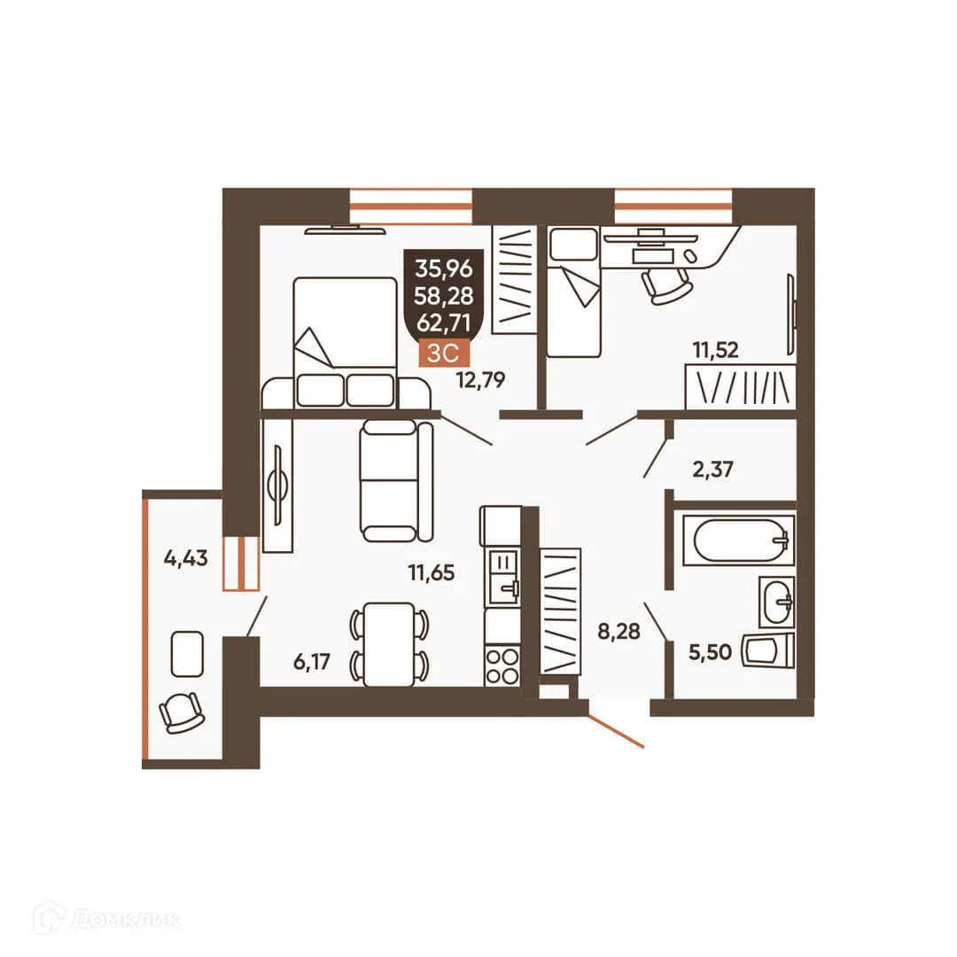 Фото квартиры в ЖК ЕРМАК