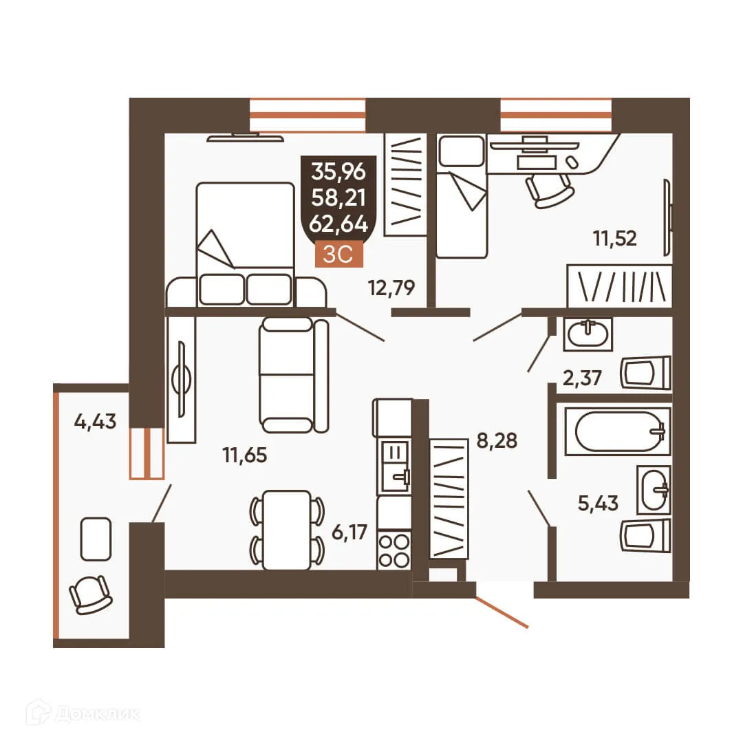 Фото квартиры в ЖК ЕРМАК