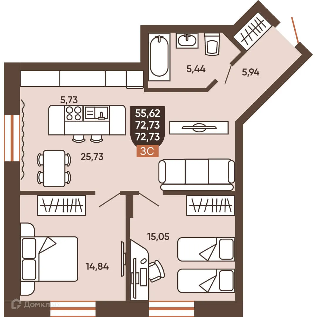 Фото квартиры в ЖК ЕРМАК