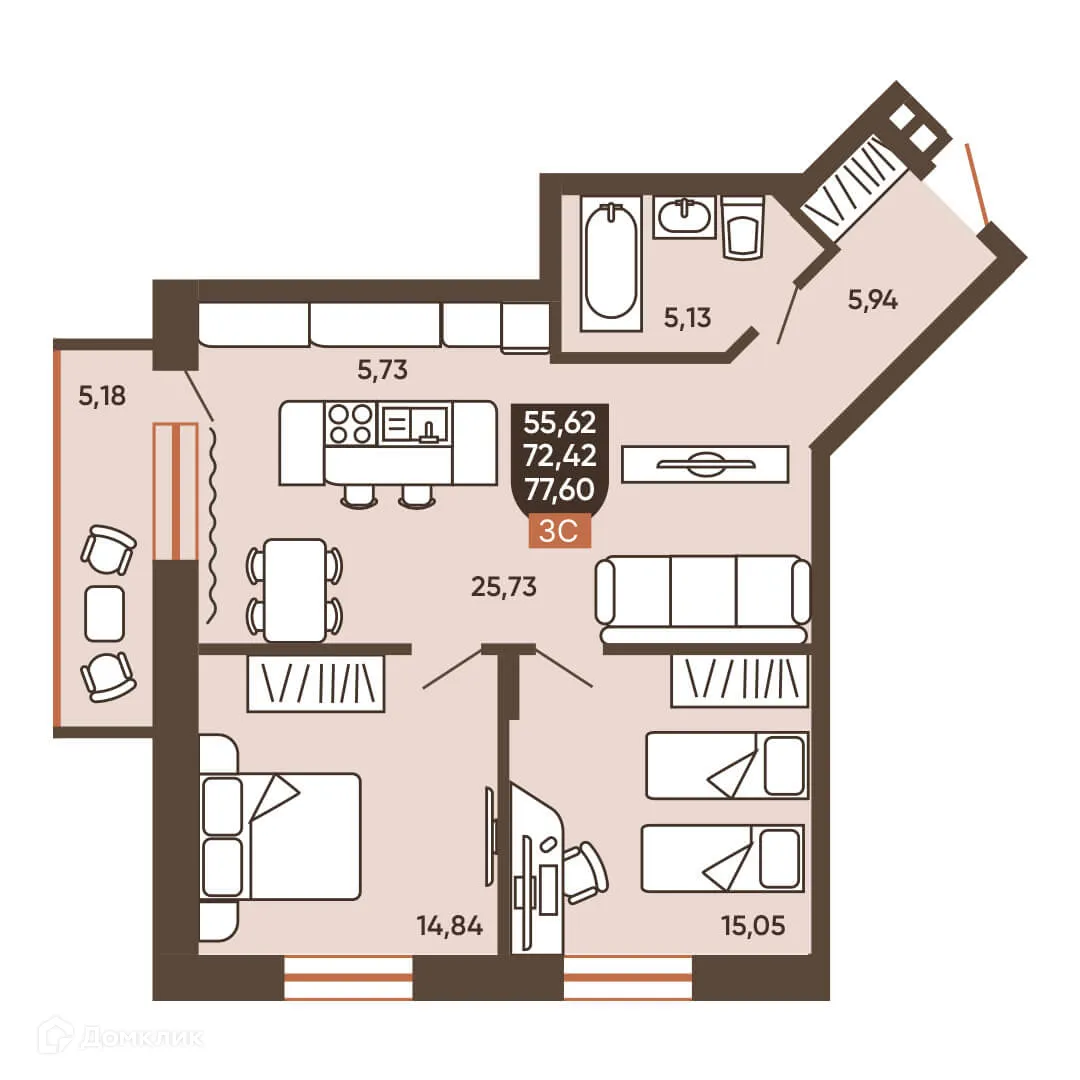 Фото квартиры в ЖК ЕРМАК