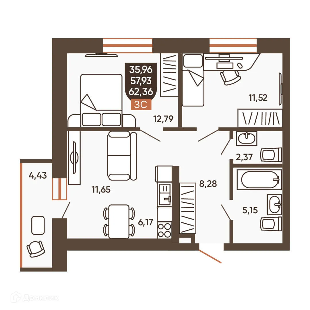 Фото квартиры в ЖК ЕРМАК