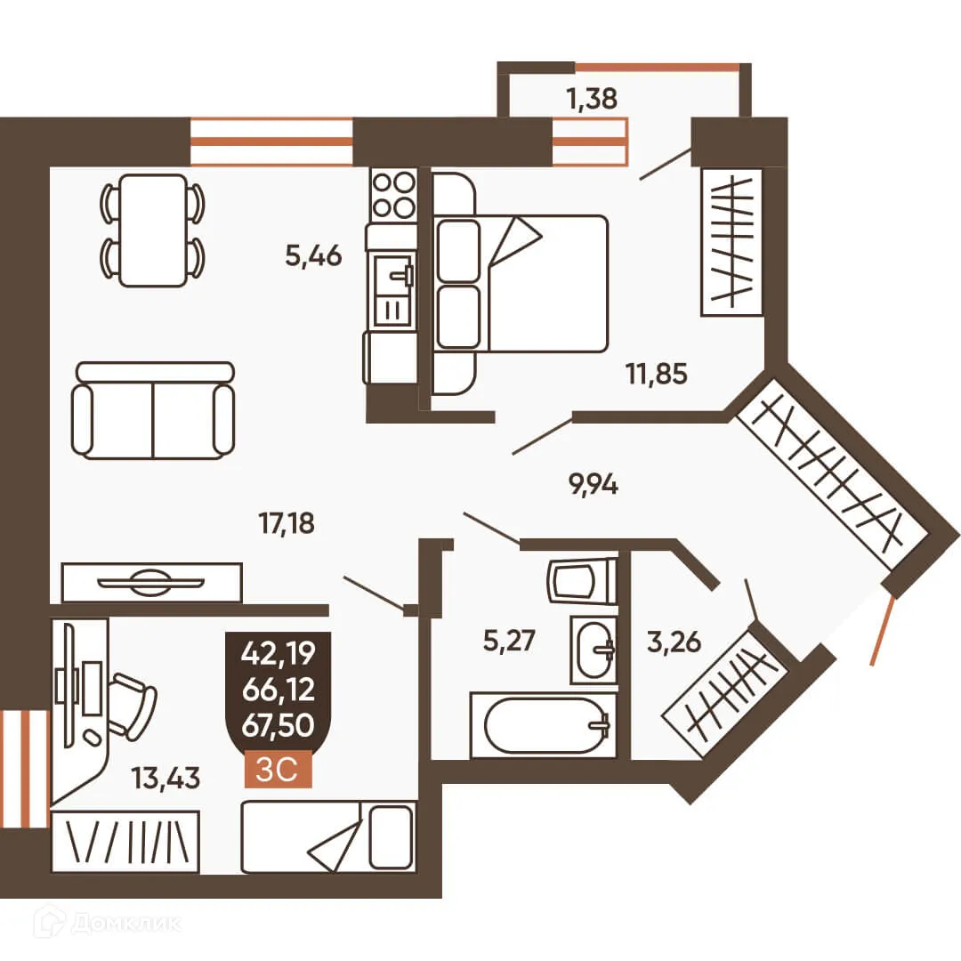 Фото квартиры в ЖК ЕРМАК