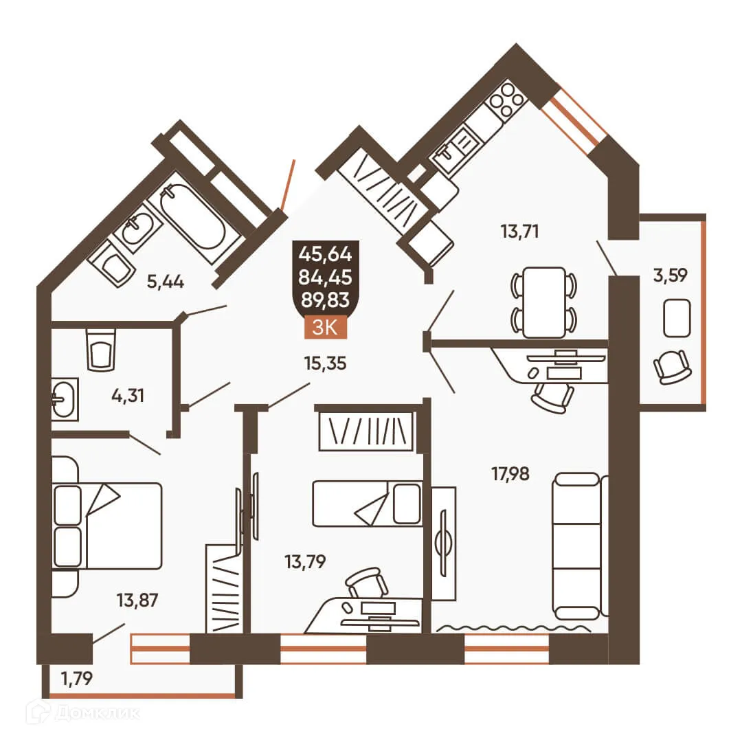 Фото квартиры в ЖК ЕРМАК