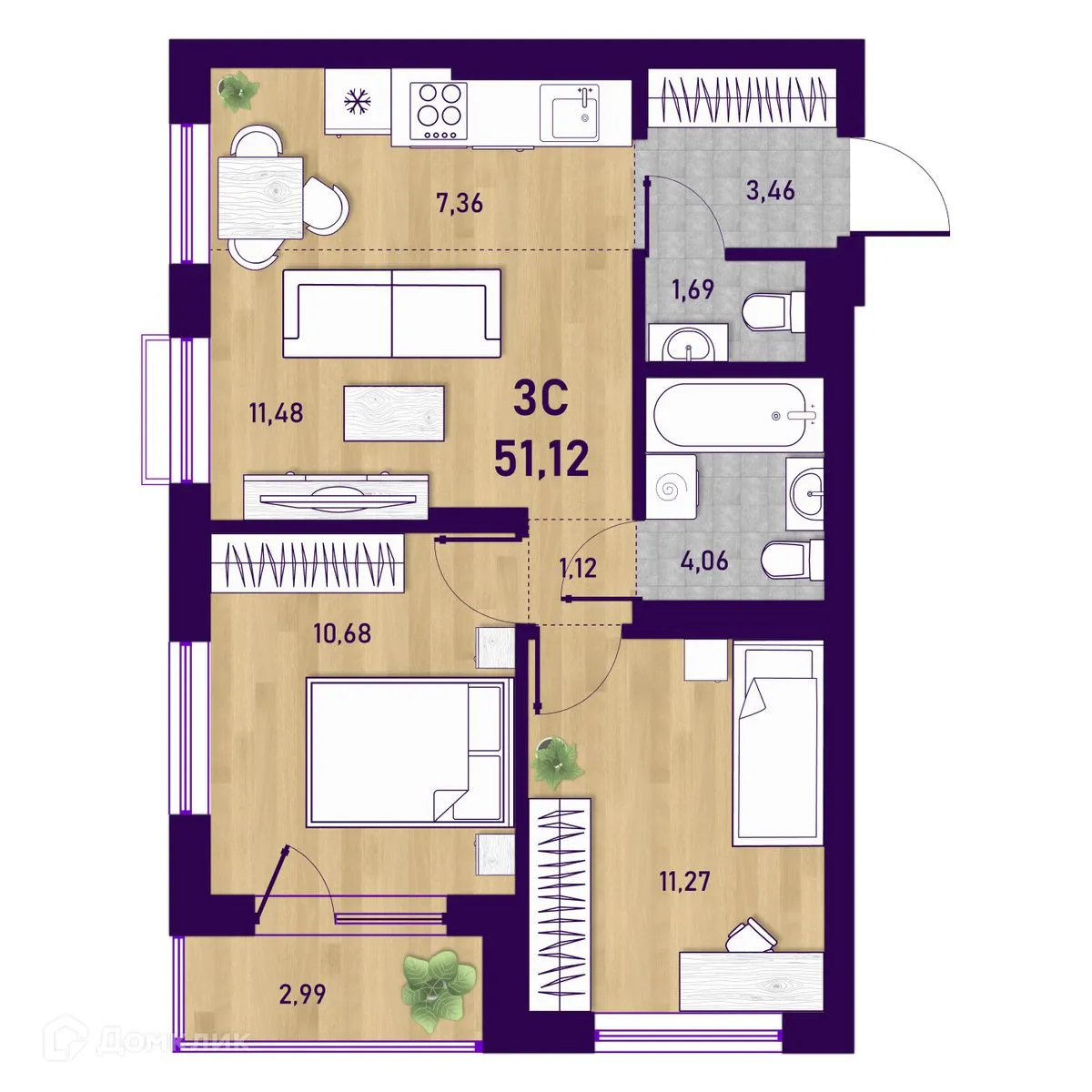 Фото квартиры в ЖК Оптимисты