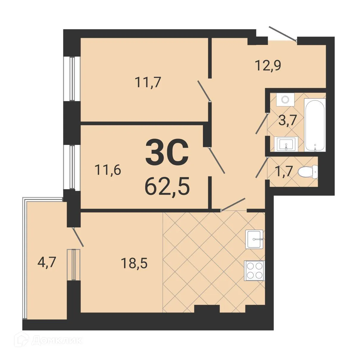 Фото квартиры в ЖК Тетрис