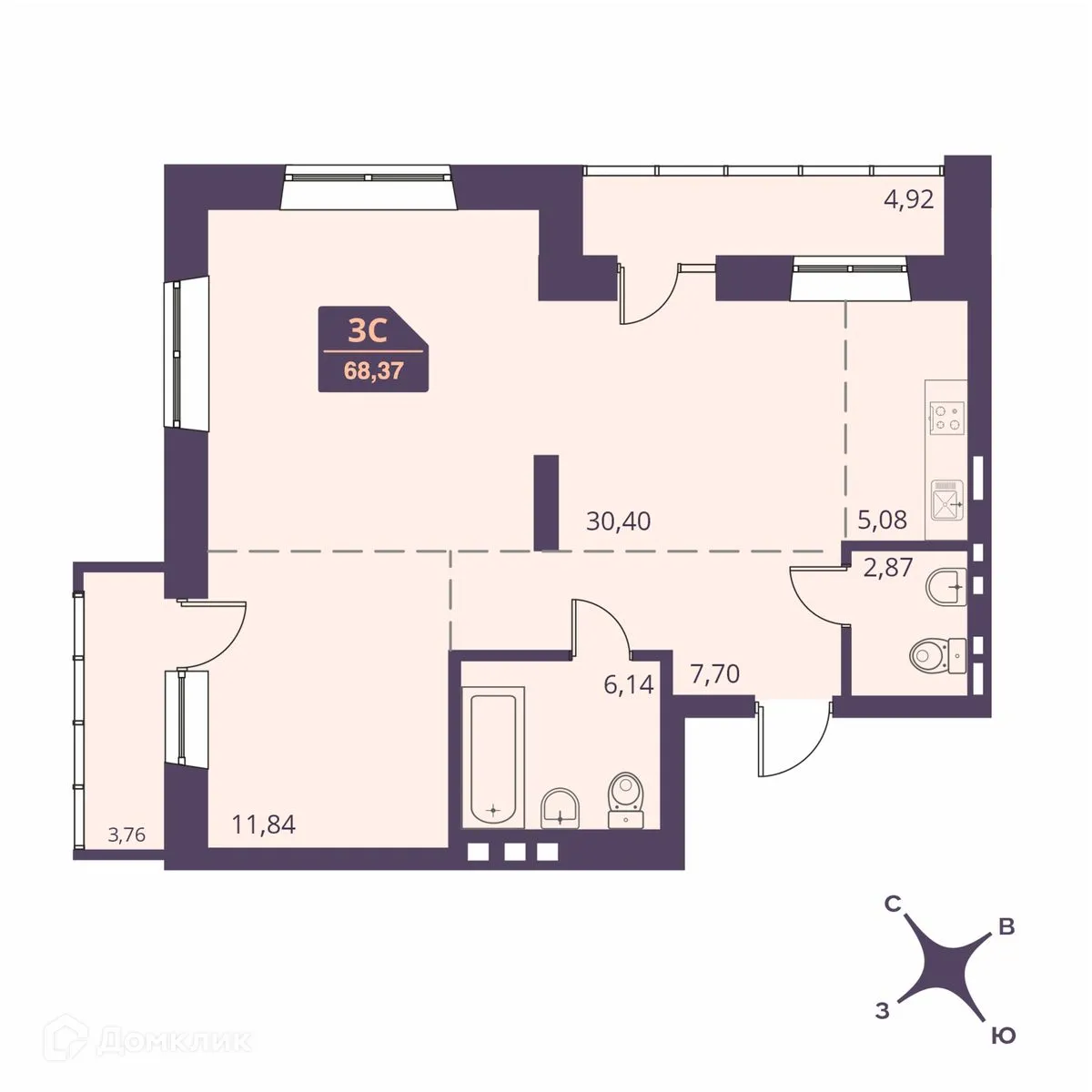 Фото квартиры в ЖК СЕМЕЙНЫЙ ДОМ FOR STARS (ФО СТАРС)