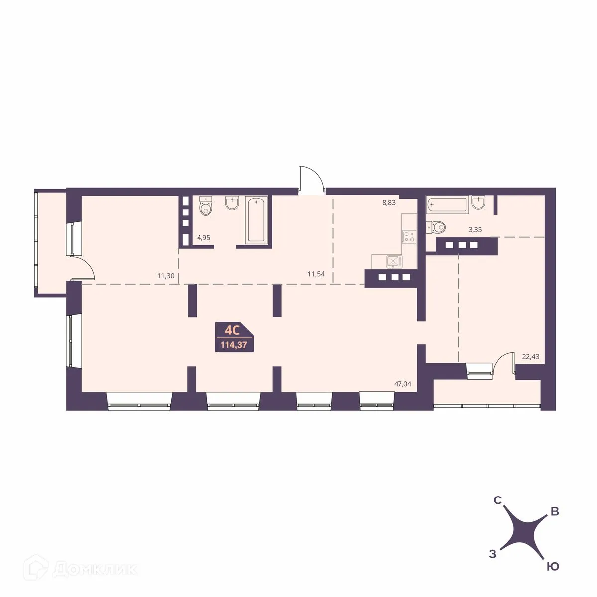 Фото квартиры в ЖК СЕМЕЙНЫЙ ДОМ FOR STARS (ФО СТАРС)