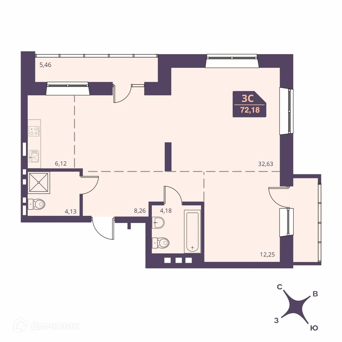 Фото квартиры в ЖК СЕМЕЙНЫЙ ДОМ FOR STARS (ФО СТАРС)