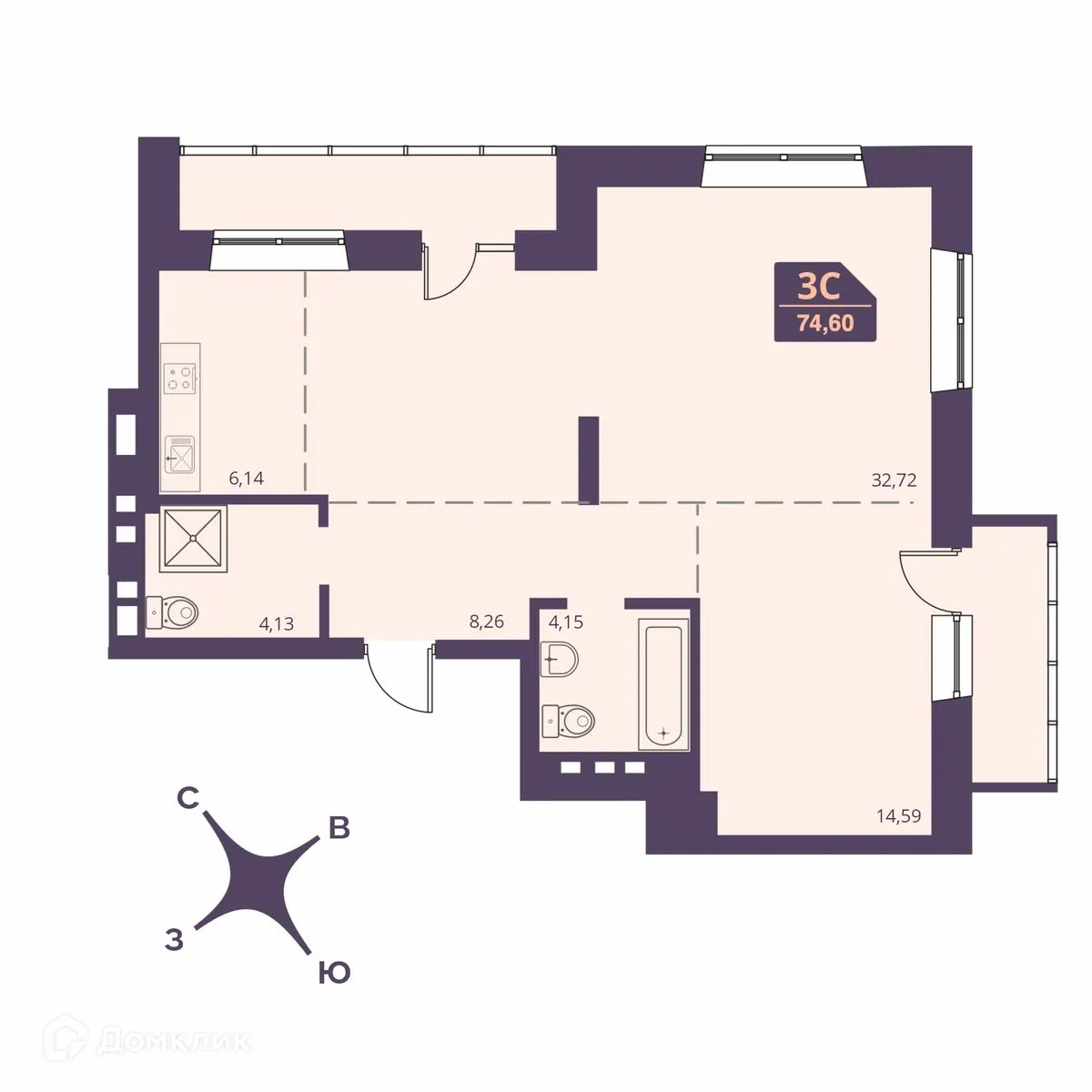 Фото квартиры в ЖК СЕМЕЙНЫЙ ДОМ FOR STARS (ФО СТАРС)