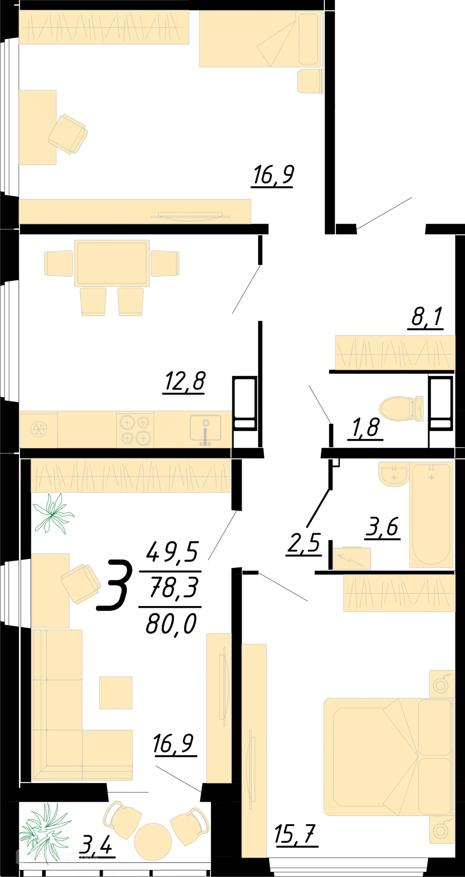 Фото квартиры в ЖК Яблоневые сады
