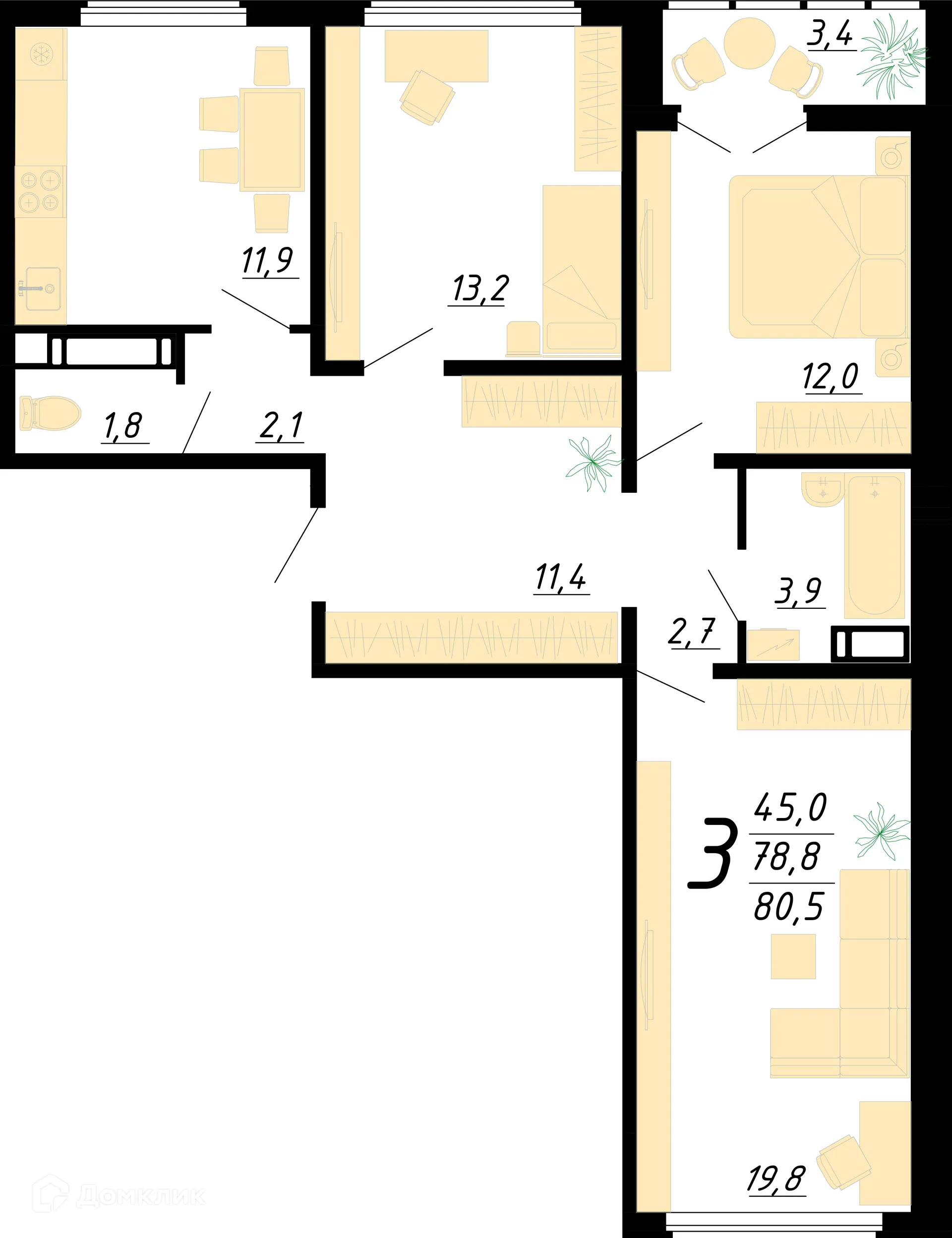 Фото квартиры в ЖК Яблоневые сады