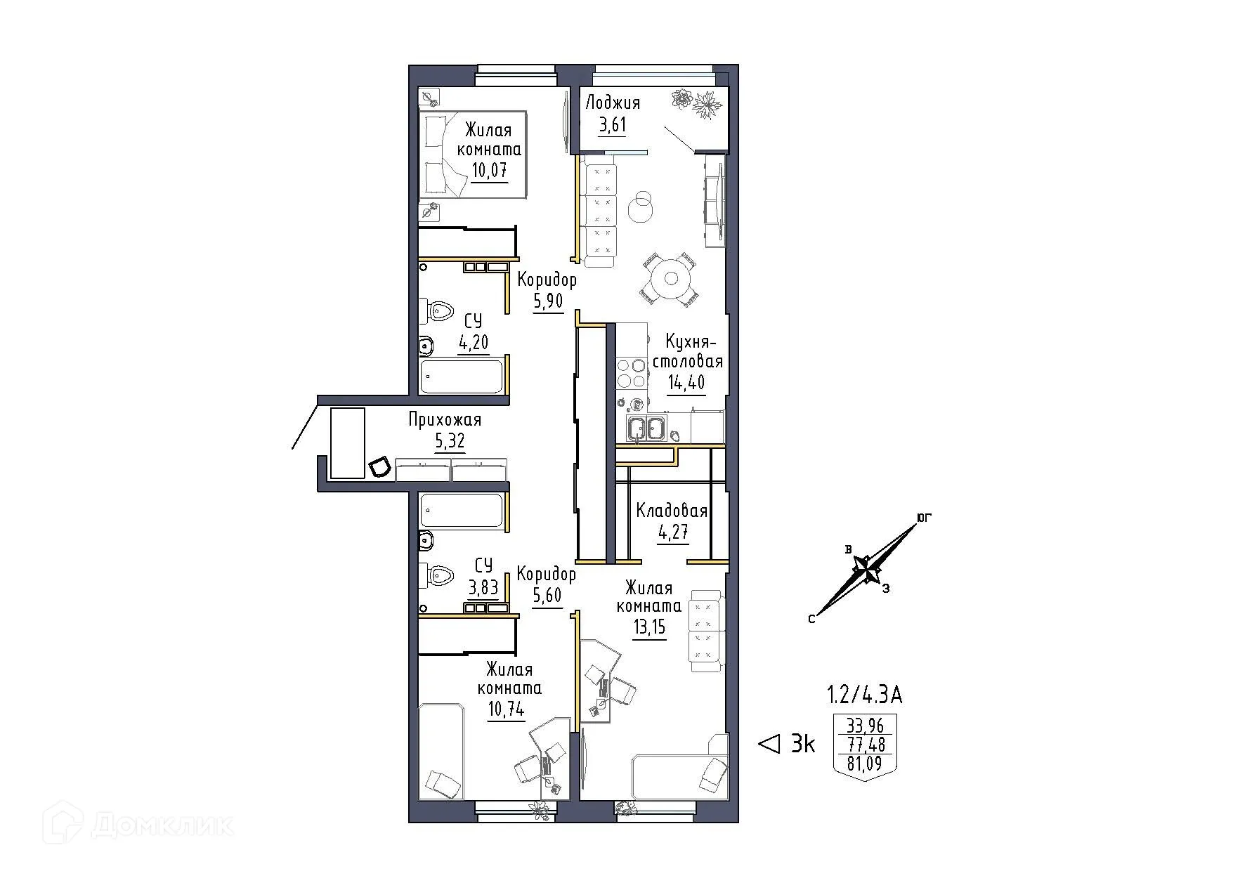 Фото квартиры в ЖК "Зелёная горка"