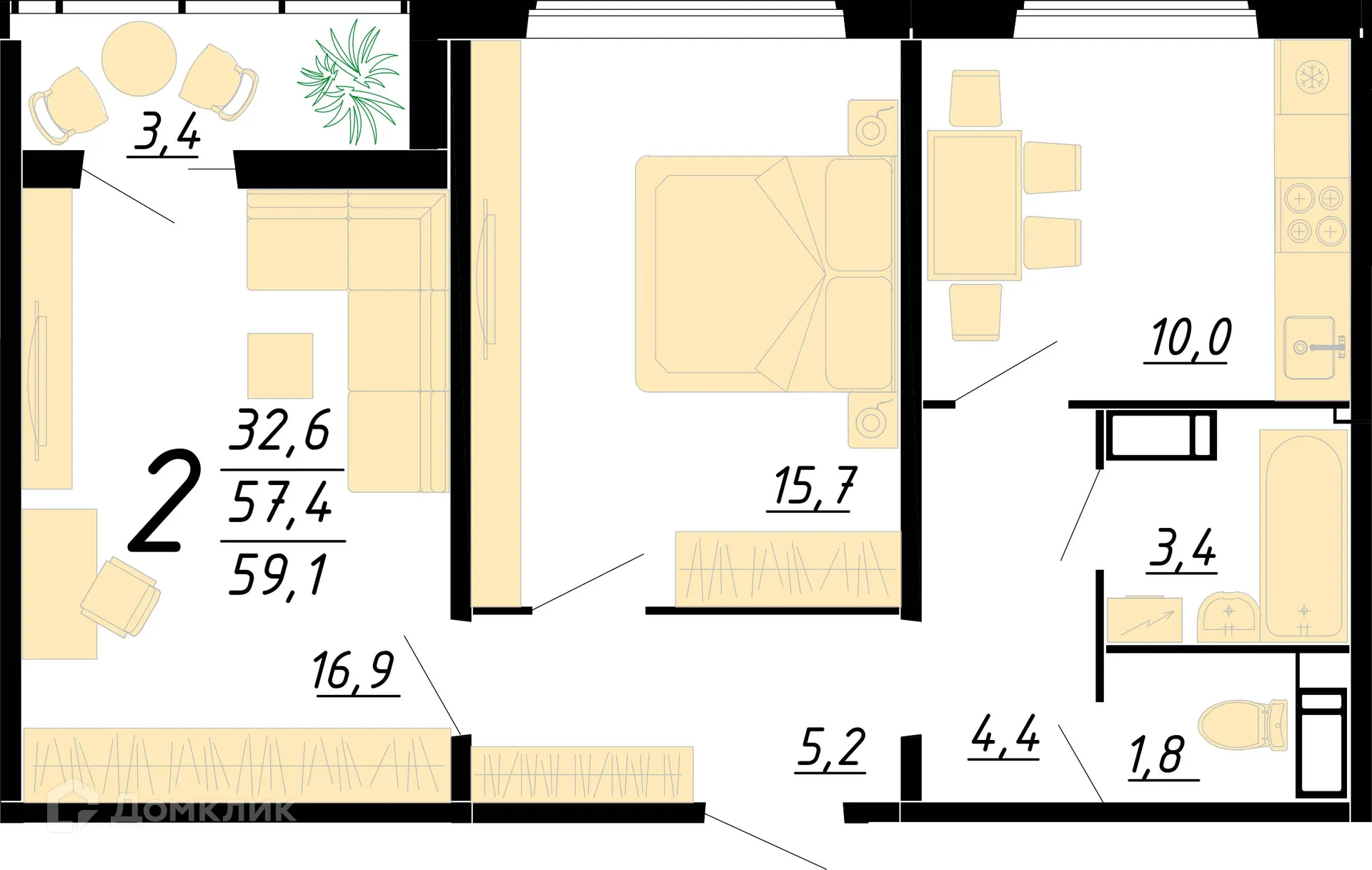 Фото квартиры в ЖК Яблоневые сады
