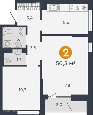 Фото квартиры в ЖК Жилой дом "7Я"