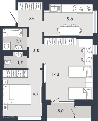 Фото квартиры в ЖК Жилой дом "7Я"